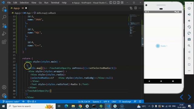 React Native tutorial #30 Dynamic radio button with array смотреть онлайн