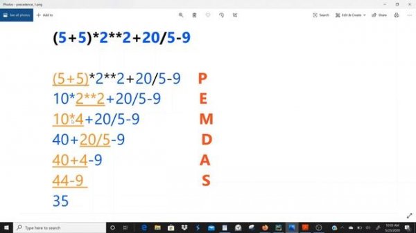 Python for beginners|#6 Rules of precedence|Order of execution with example