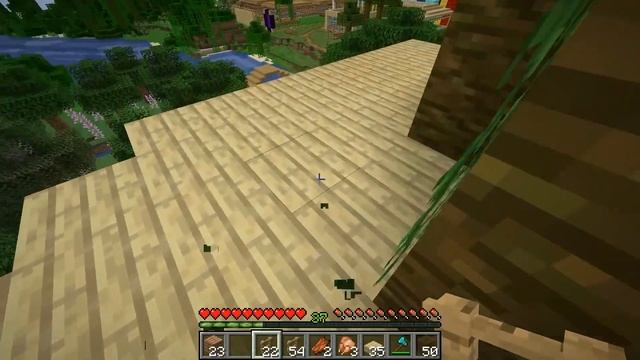 МЫ ДОСТРОИЛИ КРУТОЙ СОВРЕМЕННЫЙ ДОМ НА ДЕРЕВЕ ВЫЖИВАНИЕ С ПАПОЙ #23 MINECRAFT 1 14 4 смотреть онлайн