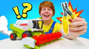 Автомастерская: Сломалась жатка КОМБАЙНА! Крутые видео про машинки для мальчиков
