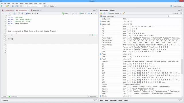 How to Convert a List into a Data Set (Data Frame) in R. [HD] смотреть онлайн