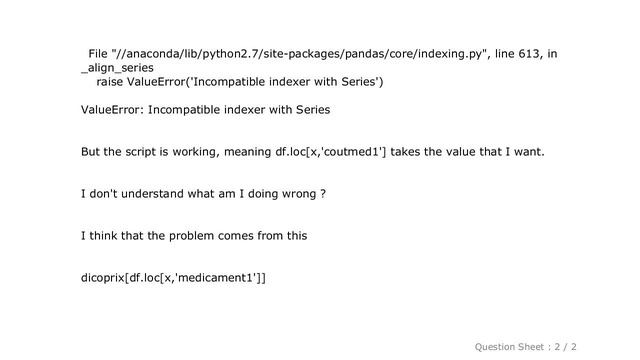Pandas : python if statement dictionary incompatible indexer with Series смотреть онлайн