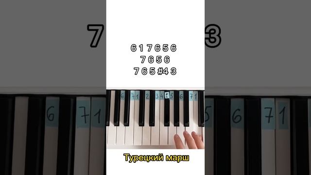 Как играть ТУРЕЦКИЙ МАРШ на пианино по цифрам #моцарт #пианино смотреть онлайн