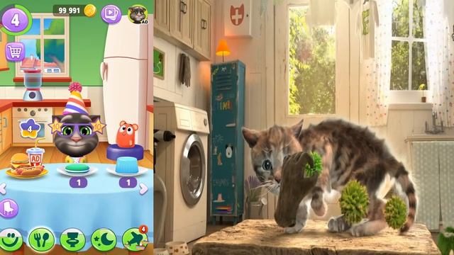 Мой Говорящий Том vs Маленький Котенок.Какой Котик Лучше.Вечеринка на День Рождения против Маскарад смотреть онлайн