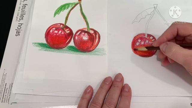 Рисуем вишенки цветными карандашами смотреть онлайн
