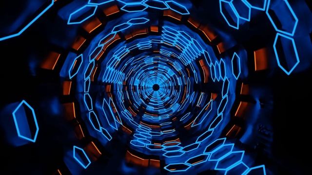 VJ LOOP NEON Bokeh Blue Orange Metallic Sci-Fi Abstract Background Video RGB Gaming Light смотреть онлайн