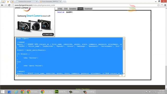 Form Generator PHP Generator MySQL Generator (FPMG) - Generate HTML Forms, PHP & MySQL Code! смотреть онлайн