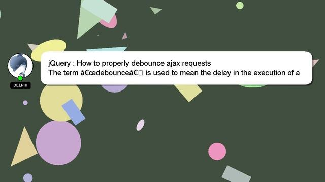 jQuery : How to properly debounce ajax requests смотреть онлайн