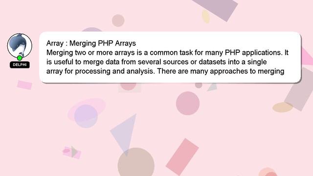 Array : Merging PHP Arrays смотреть онлайн