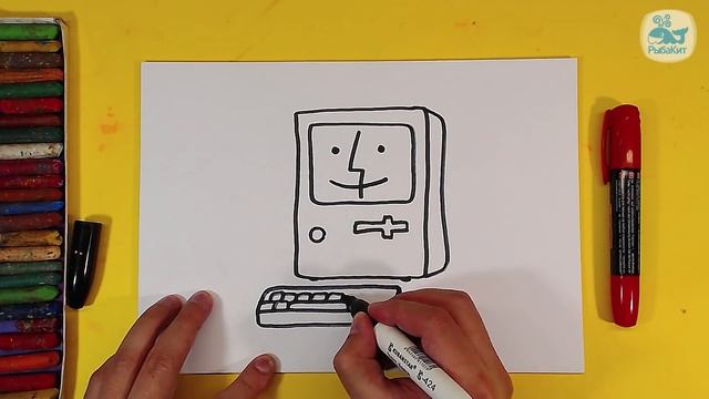 Как нарисовать МАК / Рисую старый Макинтош Apple Macintosh смотреть онлайн