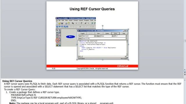 Ref cursor query as source in Oracle Reports 10G смотреть онлайн