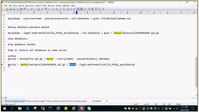 How to restore a MYSQL compressed backup via mysqldump смотреть онлайн
