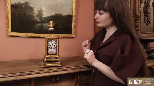 Антикварные каминные часы в стиле РОКОКО с ангелочком смотреть онлайн