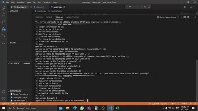 Python CRUD CSV смотреть онлайн