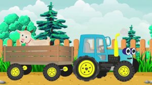 Songs for Kids | Cartoon music | Funny Tractor Trailer with Animals #dbilions #cartoon #songs