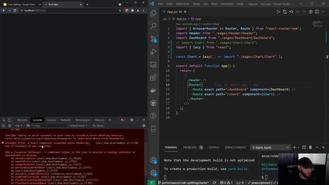 React Course - Performance - Code Splitting смотреть онлайн