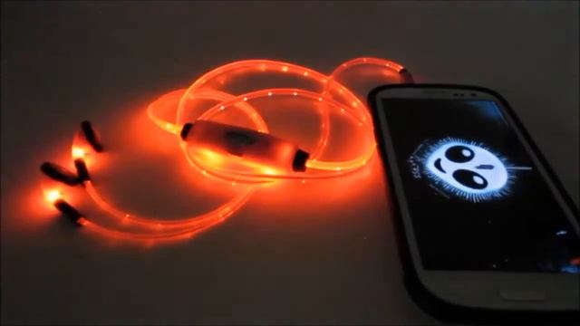 Наушники с подсветкой (LED гарнитура для мобильного телефона) смотреть онлайн