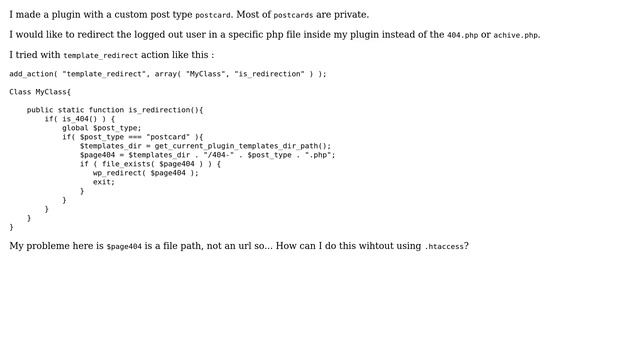 Wordpress: How to customize file path for 404 redirection in php? смотреть онлайн