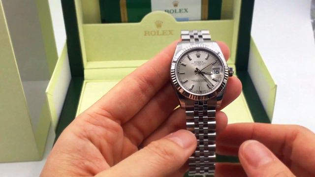 Rolex Datejust Ladies UNBOXING & REVIEW - 31mm Silver Index Fluted Bezel Jubilee Bracelet смотреть онлайн