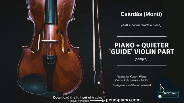 Csárdás (Monti) - Piano + Quieter 'Guide' Violin Part (sample) смотреть онлайн