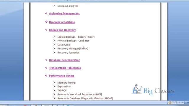 Oracle 11g DBA Online Training - Oracle DBA Video Tutorials - BigClasses смотреть онлайн