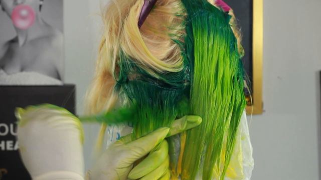 HOW TO MAKE A WIG: Slime Green hair| Lime green bob wig смотреть онлайн