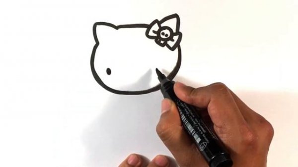 How to Draw Hello Kitty - Skeleton - Halloween Drawings