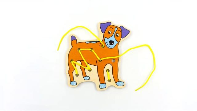 Шнуровка Щенок Алатойс (Alatoys) - развивающие деревянные игрушки