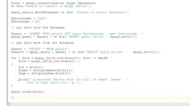 Saving and retrieving data using PHP and MySQL смотреть онлайн