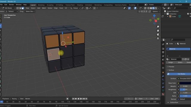 Modeling a Rubik's cube in Blender tutorial смотреть онлайн