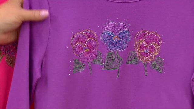 Quacker Factory Garden Party 3/4 Sleeve Top on QVC смотреть онлайн