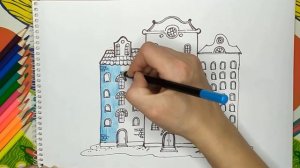 Рисунок многоэтажного дома