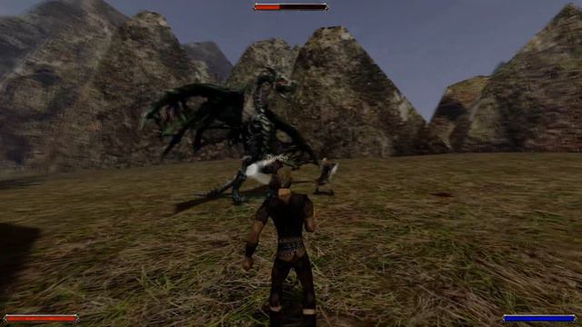 Smok Ożywieniec vs Gorn, Lester, Milten i Diego - Gothic II Noc Kruka смотреть онлайн