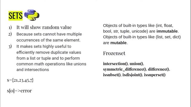 PYTHON TUTORIAL-(SET) PART -I IN TAMIL смотреть онлайн