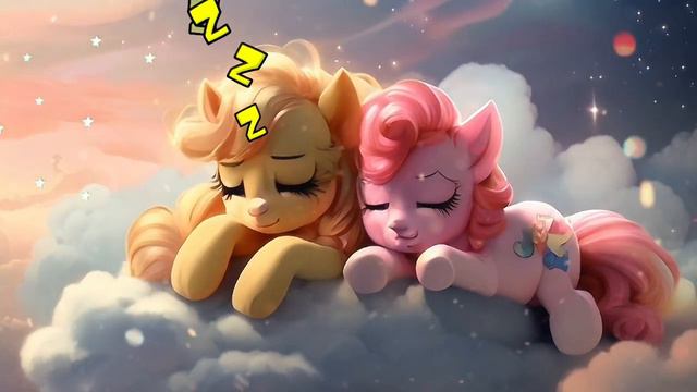 Эпплджек и Пинки Пай спят на облаке, колыбельная смотреть онлайн