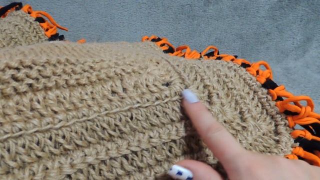 Коврик из джута крючком с "Тигром" //Отличный массажёр и подарок//Как связать//Crochet смотреть онлайн