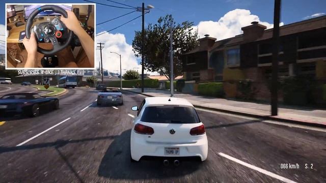 Volkswagen Golf MK6 - GTA V | Logitech G29 ? When GTA VI ? Who waiting? смотреть онлайн