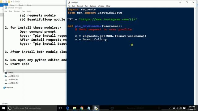 How to download Any User Instagram Profile Picture using Python смотреть онлайн
