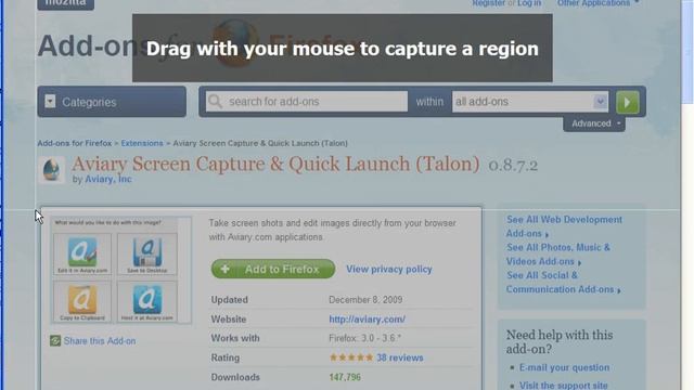 Aviary's Talon Firefox plugin in Action смотреть онлайн