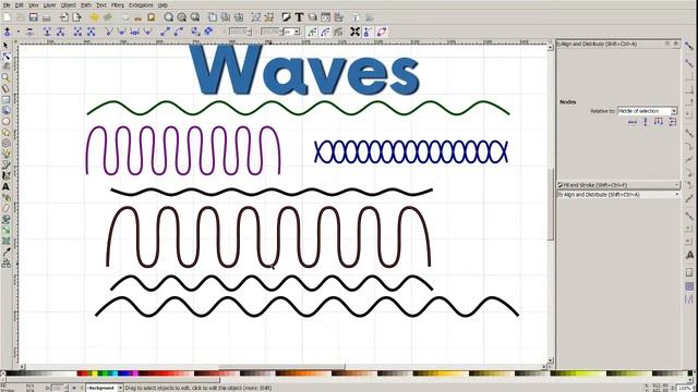 Inkscape tutorial: draw wave, braids, DNA or Hattifatteners смотреть онлайн