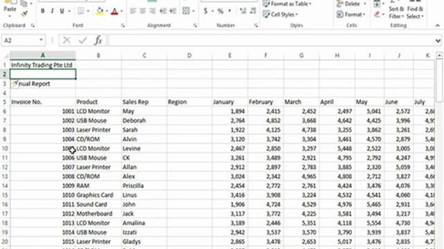 Inserting Columns and Rows in Excel 2013 смотреть онлайн
