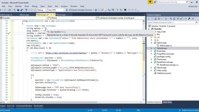How to Implement OTP SMS Mobile Verification in Website using ASP.Net | Send OTP and Verify OTP смотреть онлайн