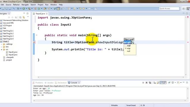 Java Tutorial - Accepting input via GUI Input Dialog смотреть онлайн