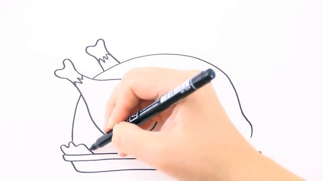 Как нарисовать запеченную КУРИЦУ/ Рисунок раскраска для детей / Раскрась Ка смотреть онлайн