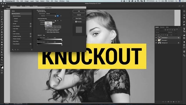 Design a Knockout Text Effect Photoshop Tutorial смотреть онлайн