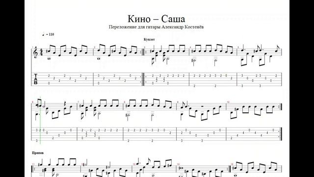 Кино – Саша (Guitar Tabs) смотреть онлайн