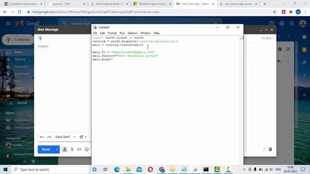 Send Outlook Mail Using Python | Win32 package Python смотреть онлайн