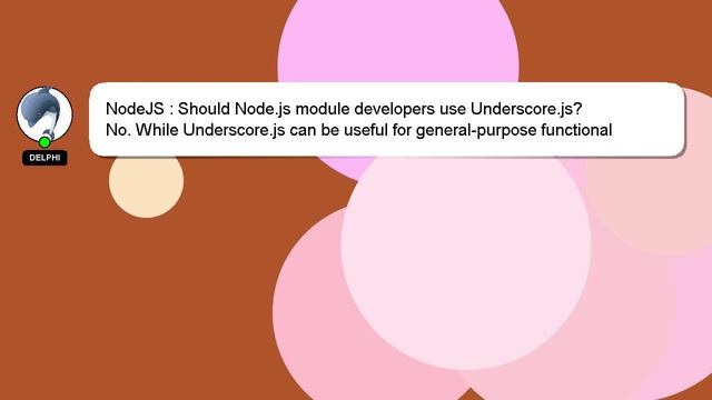 NodeJS : Should Node.js module developers use Underscore.js? смотреть онлайн
