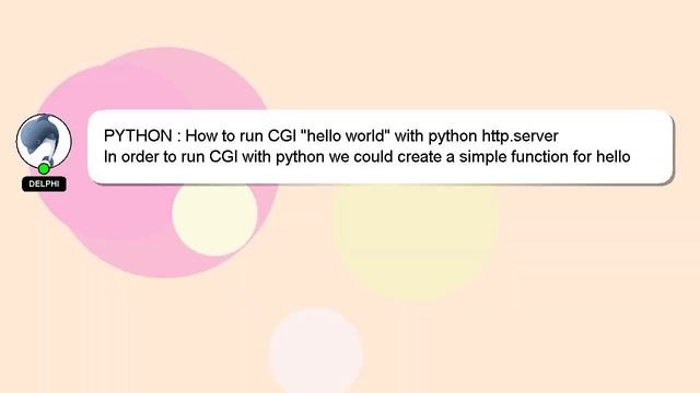 PYTHON : How to run CGI "hello world" with python http.server смотреть онлайн
