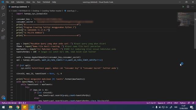 Crawling Data Dari Twitter Menggunakan Python Gampang Banget !!! || Data Mining смотреть онлайн